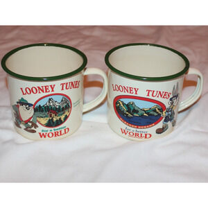 LOONEY TUNES SET OF 2 LARGE TIN MUGS